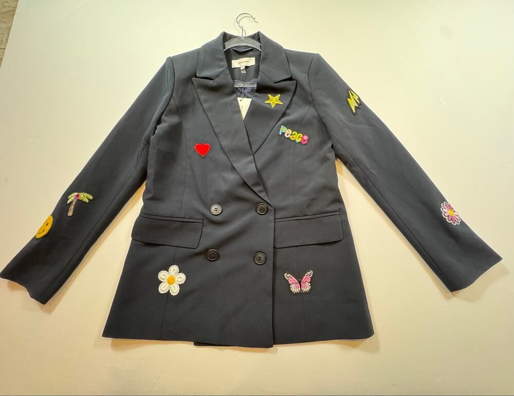 John And Jenn Peace Blazer Navy Blue New With Tags Size Small - Super Cute!